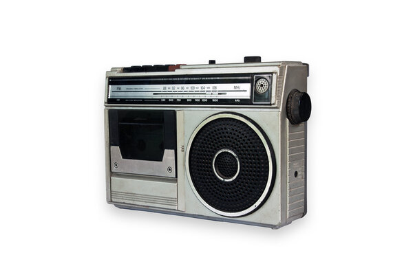 Old vintage Radio isolated on white background