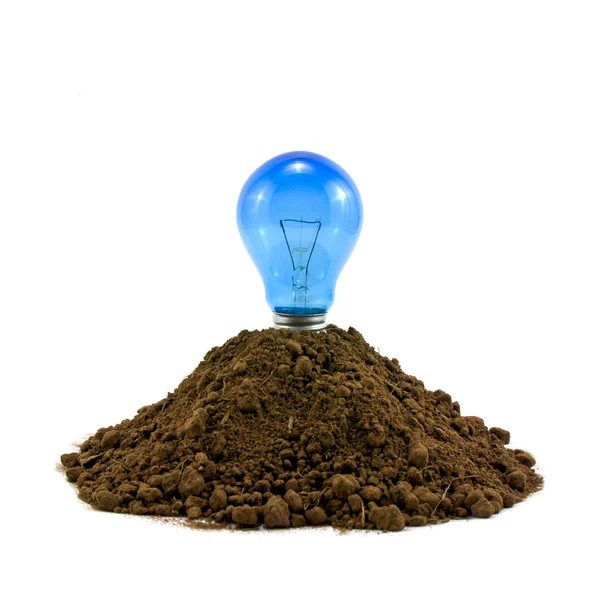 Lightbulb in soil — Stock Photo, Image