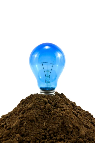 Lightbulb in soil — Stock Photo, Image