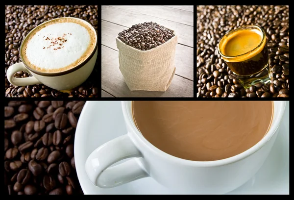 Koffie collage — Stockfoto