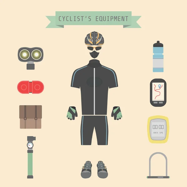 Équipement de cycliste — Image vectorielle