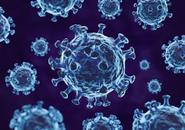 Coronavirus arkaplanı, 3D resimleme