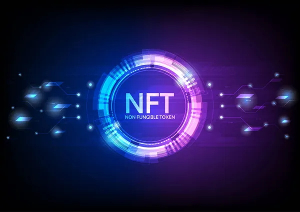 具有线路的未来主义用户界面Hud Nft文本 — 图库矢量图片