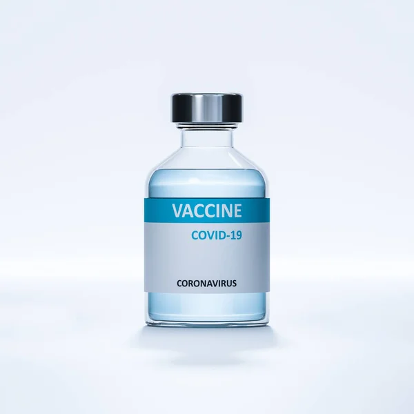 Vaccinflaska Isolerad Vit Bakgrund Illustration — Stockfoto