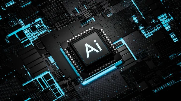 Artificiell Intelligens Processor Smart Mikrochip Illustration — Stockfoto