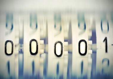 sayılar 00001 mekanik puan tahtası. stilize fotoğraf.