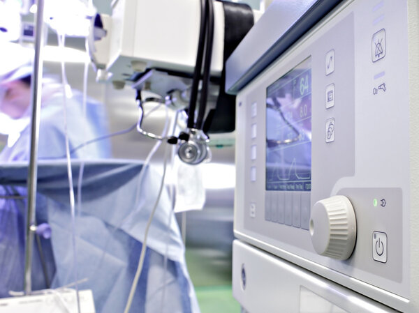medical device in the operating room. Anesthetic machine during