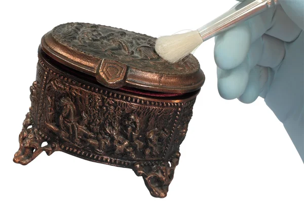 Copper old jewelry box — Stock Photo, Image