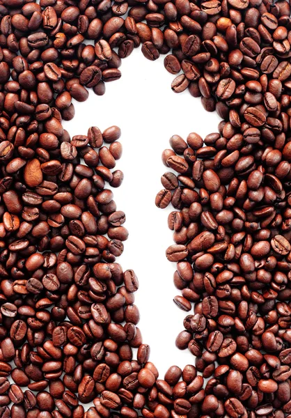Pijl van koffie bonen — Stockfoto