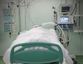 bed ICU with the patient