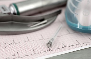 tıbbi iğne, EKG, laringoskop, yüz maskesi - bana sembolleri