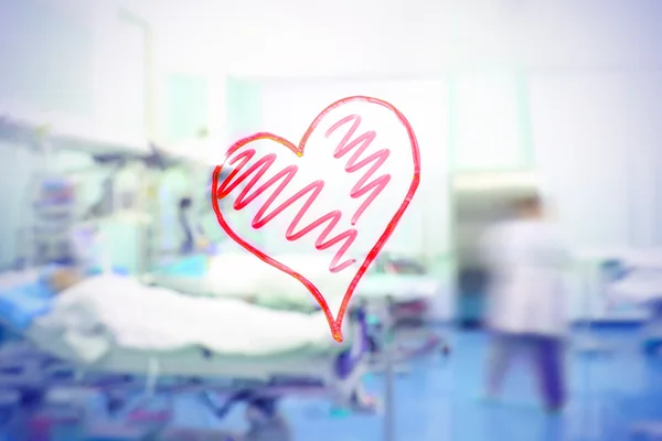 Αγάπη για το ιατρικό επάγγελμα. εικόνα με τη μορφή της καρδιάς, στα — Φωτογραφία Αρχείου