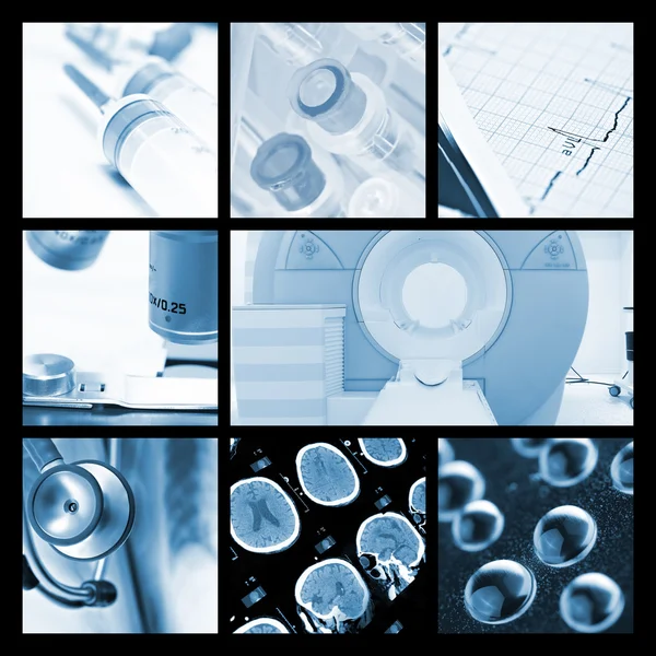 Raccolta fotografica di oggetti e tecnologie mediche — Foto Stock