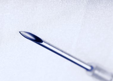 tıbbi bir iğne. Makro fotoğraf