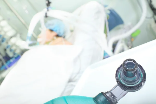 Detail van adembescherming in de icu — Stockfoto