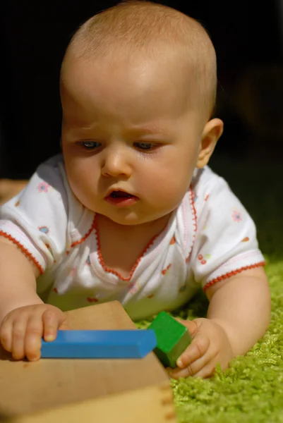 yapı taşları ile oynayan bebek