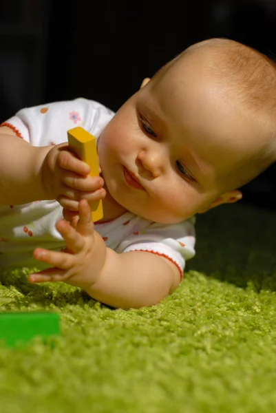 yapı taşları ile oynayan bebek