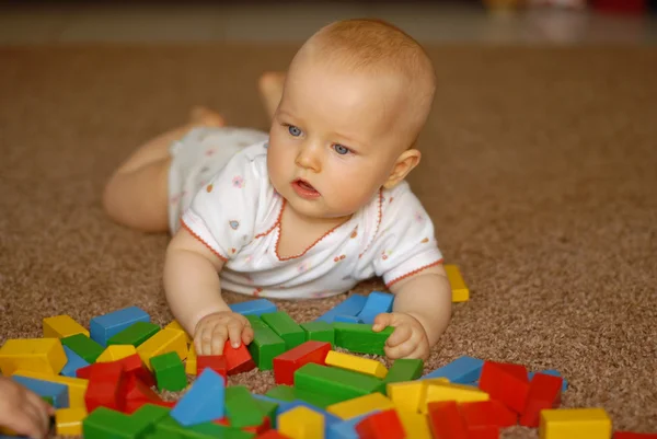 yapı taşları ile oynayan bebek