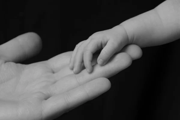 Bebek el ebeveynlerin ellerine