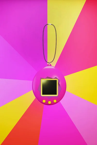 Illustration Retro Game Tamagotchi Toy Colorful Background Rendering — Stock Photo, Image