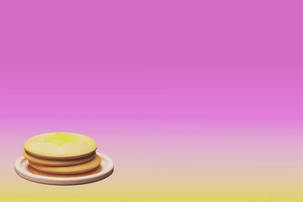 Illustration Breakfast Pancakes Butter Top View Free Copy Space Text — Stock Photo, Image