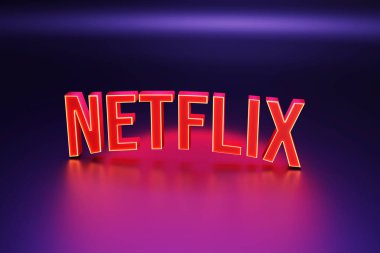 Saint-Petersburg, Rusya, 7 Kasım: 3D illüstrasyon Netflix logosu, Netflix canlı yayın servisi, llustrative Editorial 3D yorumlama 