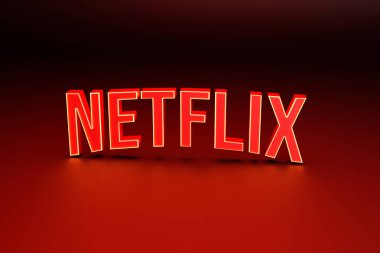 Saint-Petersburg, Rusya, 7 Kasım: 3D illüstrasyon Netflix logosu, Netflix canlı yayın servisi, llustrative Editorial 3D yorumlama 