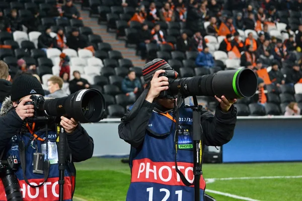 Fotógrafos en Donbass Arena — Foto de Stock