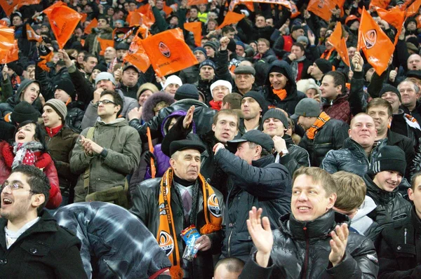 Fanoušci na fotbalovém stadionu — Stock fotografie