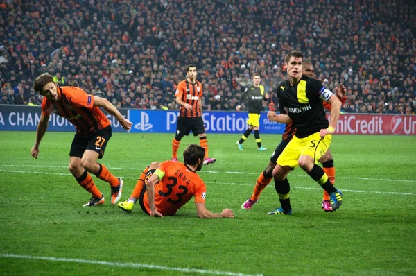 Pertandingan sepak bola Shakhtar Borussia — Stok Foto