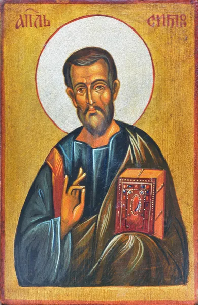 Старая картина православного святого в Этаре, Болгария — стоковое фото