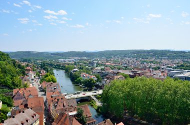 tuebingen, Almanya eski şehrin havadan görünümü