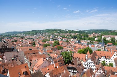 tuebingen, Almanya'nın eski şehir çatılar