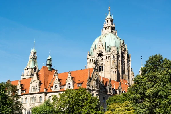 Landskap av det nya rådhuset i Hannover, Tyskland — Stockfoto