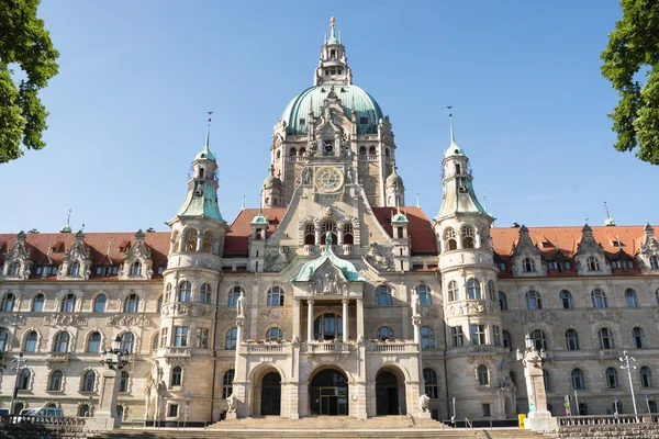 Landskap av det nya rådhuset i Hannover, Tyskland — Stockfoto