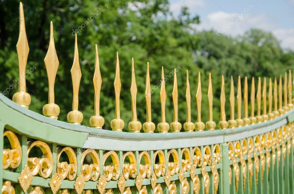 A metal fence of the 18th century in Potsdam, Brandenburg, Germany