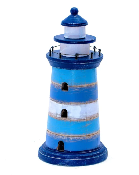 Wooden coin box lighthouse blue — Stock Photo, Image