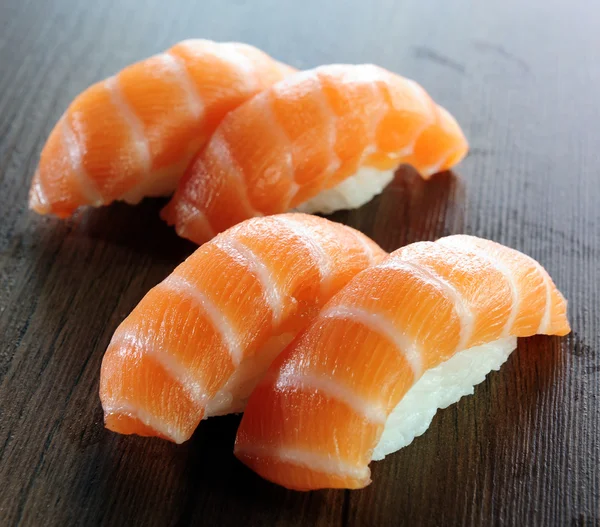 Japanese food - salmon niguiri — Stock Photo, Image