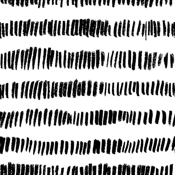 Vector negro líneas grunge cortas patrón sin costuras. — Vector de stock