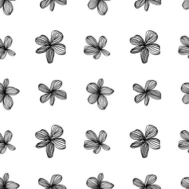 Soyut papatya çizgisi çiçekleri pürüzsüz desen