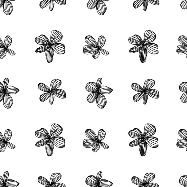 Soyut papatya çizgisi çiçekleri pürüzsüz desen