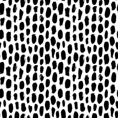 El çizimi siyah benekli noktalar pürüzsüz desen.