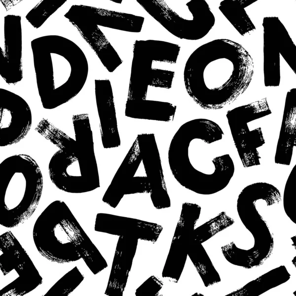 Alfabet ręcznie rysowane grunge litery bezszwowy wzór — Wektor stockowy