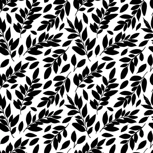 Abstract hand drawn leaves seamless vector pattern — Archivo Imágenes Vectoriales