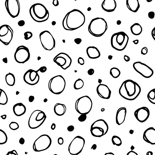 Bulles noir et blanc vecteur motif sans couture. — Image vectorielle