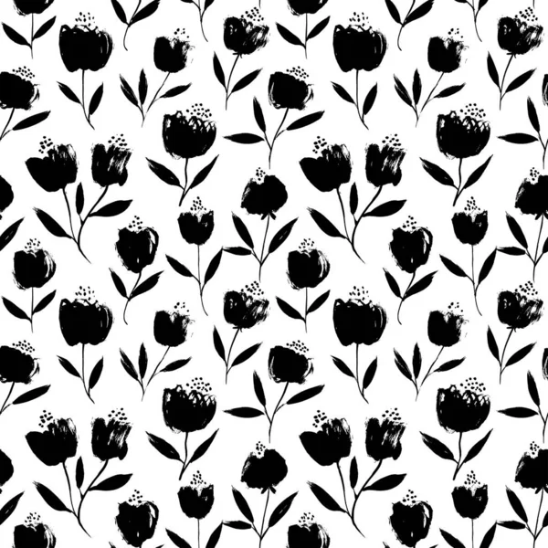 Vintage background with hand drawn small flowers. — Stockvektor