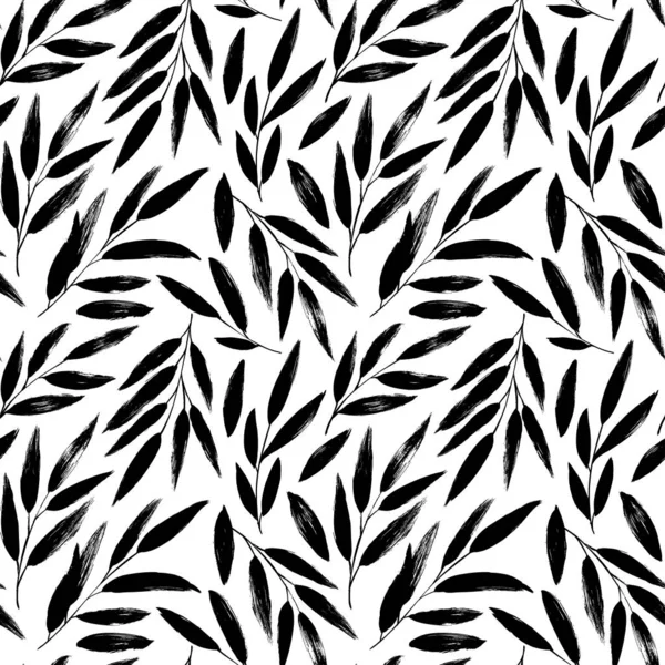 Zeytin yaprakları el çizimi vektörsüz desen.