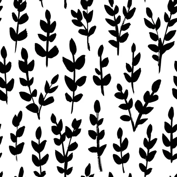 Hand drawn small leaves vector seamless pattern — Διανυσματικό Αρχείο
