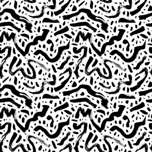 Wavy and swirled brush lines seamless pattern. — Stockvektor