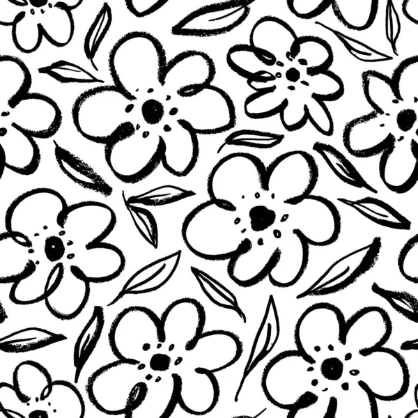 Yapraklı basit siyah çiçekler..